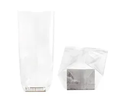 Sachet confiseur polypro avec fond carton 35 microns 100x220mm coloris transparent paquet 100 unites