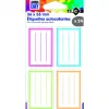 Sachet d etiquettes autocollantes wonday ecoliers 36 x 56 mm 24 unites coloris assortis