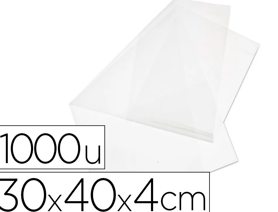Sachet plastique fond de caisse antalis polyéthylène haute densité apte contact alimentaire 30x40x4cm paquet 1000 unités
