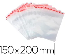 Sachet plastique refermable q-connect dim.150x200 mm sachet de 100 unites