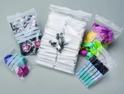 Sachet transparent ecoclip polyethylene basse densite fermeture zip trou pbag16 6mm 18x25cm 100 unites