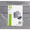 Sacoche ordinateur q-connect poignees amovibles fermeture eclair compartiments exterieurs 39x28x2cm gris clair