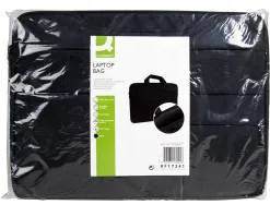 Sacoche ordinateur q-connect poignees amovibles fermeture eclair compartiments exterieurs 39x28x2cm noir
