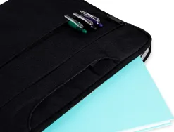 Sacoche ordinateur q-connect poignees amovibles fermeture eclair compartiments exterieurs 39x28x2cm noir