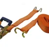 Sangle transport a cliquet viso crochet poids lourd polyethylene resistance 2000kg longueur 8m largeur 5cm orange