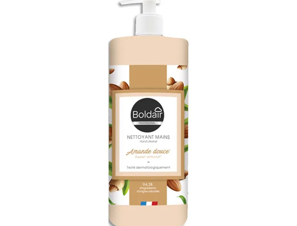 Savon liquide doux boldair glycérine parfum amande douce flacon pompe 500 ml