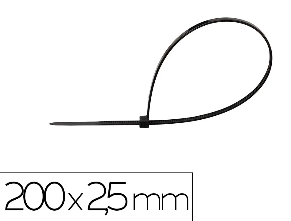 Scelle q-connect 200x2,5mm coloris noir sachet 100 unites
