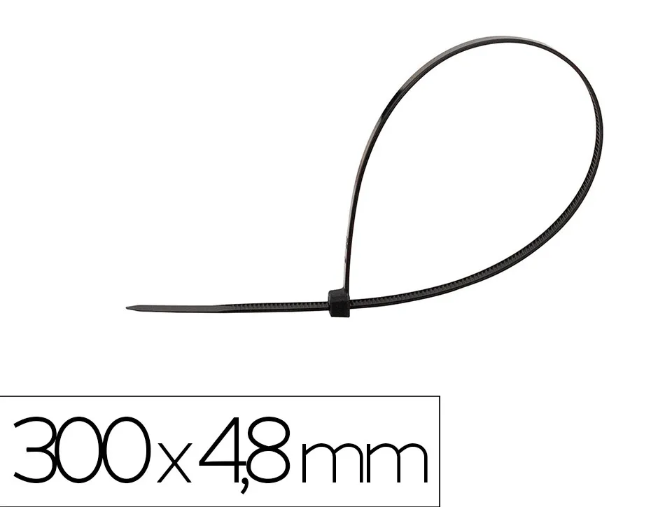 Scelle q-connect 300x4,8mm coloris noir sachet 100 unites