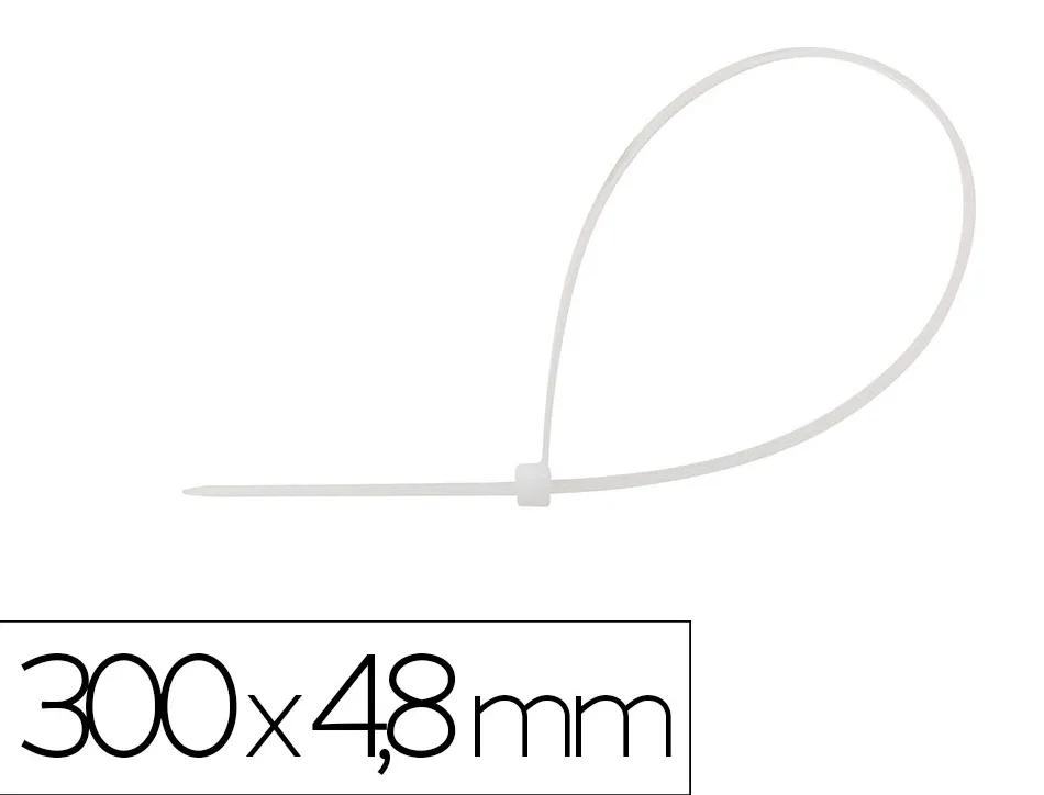 Scelle q-connect 300x4,8mm coloris blanc sachet 100 unites
