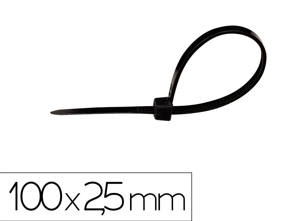 Scelle q-connect 100x2,5mm coloris noir sachet 100 unites