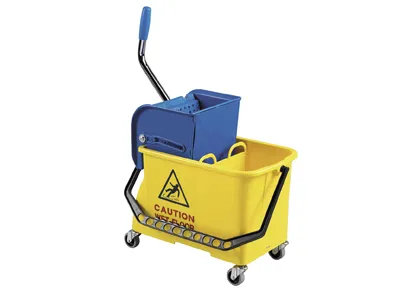 Seau lavage spider plastique double compartiment presse latérale compact 4 roulettes multidirectionnelles