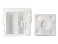 Seau nettoyeur de pinceaux liderpapel en plastique avec anse transportable 13x13x9 cm