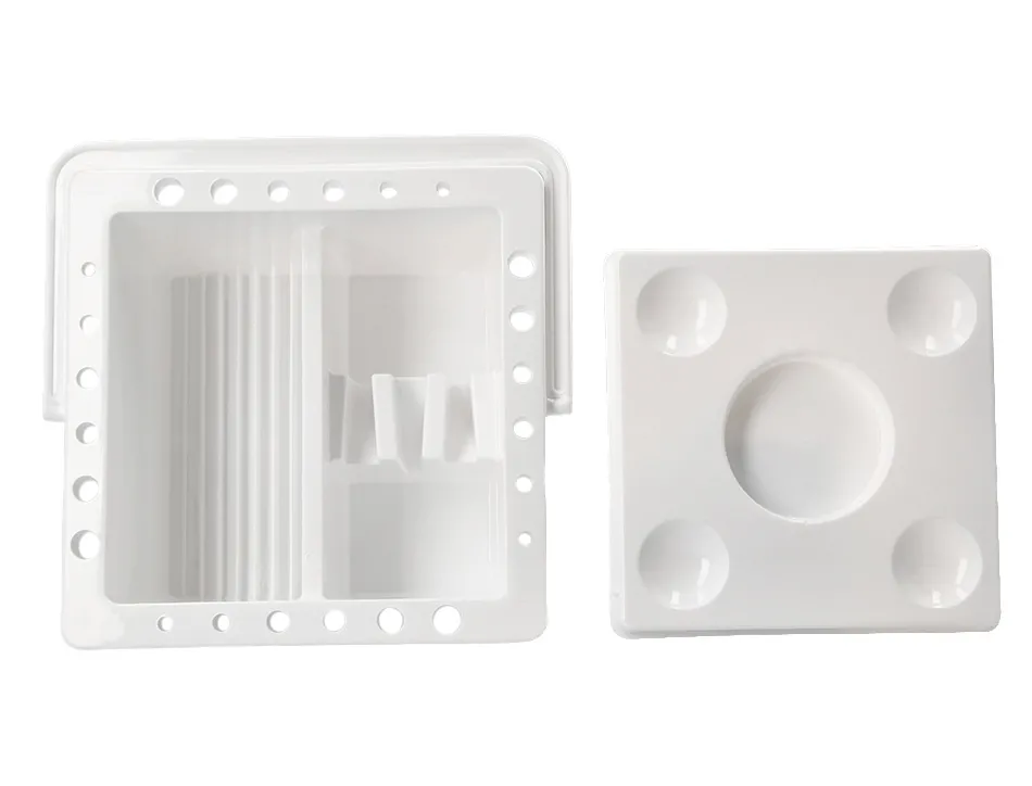Seau nettoyeur de pinceaux liderpapel en plastique avec anse transportable 13x13x9 cm