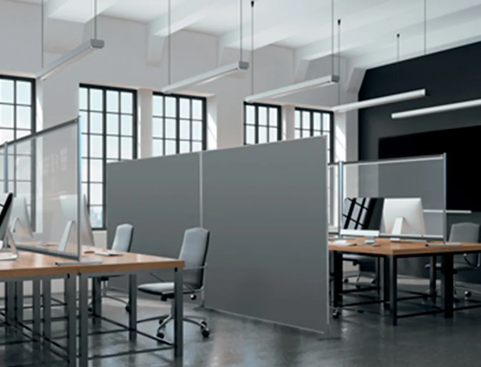 Separateur bureau nobo en tissu 1400x1000mm coloris gris