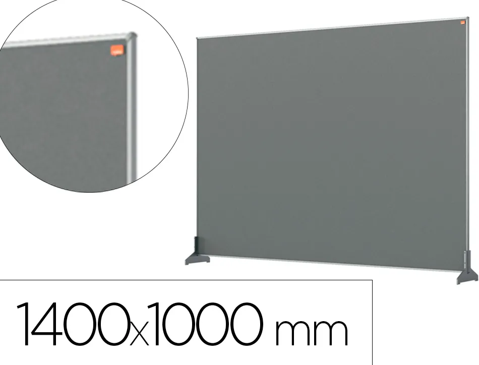 Separateur bureau nobo en tissu 1400x1000mm coloris gris