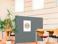 Separateur bureau nobo en tissu 1400x1000mm coloris gris