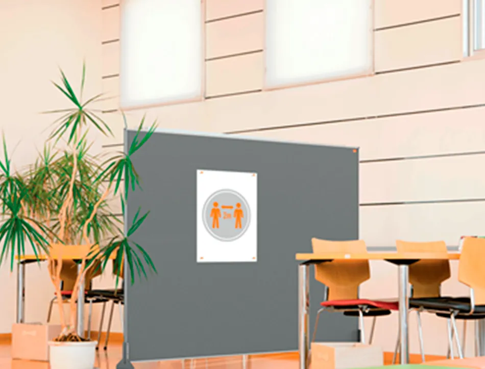 Separateur bureau nobo en tissu 1400x1000mm coloris gris