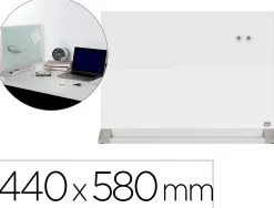 Separateur bureau nobo en verre magnetique 440x580mm