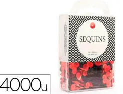 Sequin plat graine creative diam 6 mm boite brochable de 4000u coloris rouge