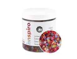 Sequins fontorpin perfores diametre 7mm 7 coloris assortis transparents sachet de 120g