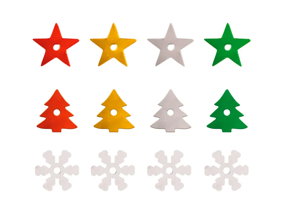 Sequins sodertex noel - 190 g - 7 mm - 5 coloris assortis
