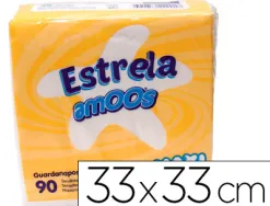 Serviette amoos estrela 2 plis 33x33cm paquet de 100 unités