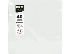 Serviette exacompta micro-gauffre ouate 2 plis 38x38cm coloris blanc paquet 40 unites
