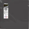 Serviette exacompta micro-gauffre ouate 2 plis 38x38cm coloris noir paquet 40 unites
