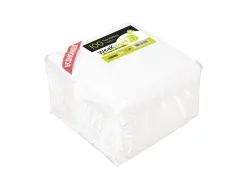 Serviette week-end ouate 1 pli 30x30cm coloris blanc paquet 100 unites