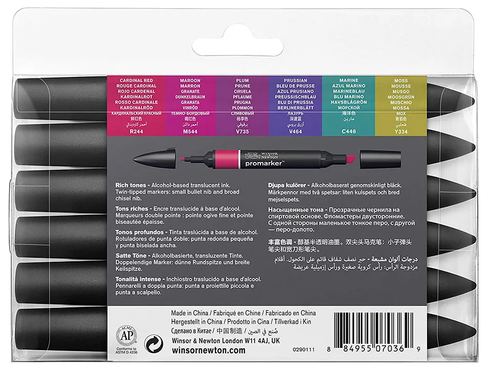 Set de 6 promarker winsor & newton ton riches