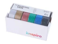 Set de 6 rubans masking tape washi foil serie glitter