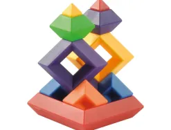 Set de construction pyramide eduplay puzzle les angles se juxtaposent 12 pyramides de 5 elements 6 coloris