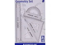 Set de géometrie staedtler mars 569 gauchers et droitiers avec règle 20cm rapporteur équerres 60 et 45 degrés