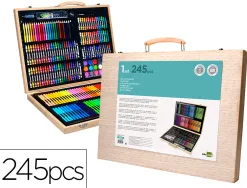 Set de pinture liderpapel bois 245 pieces boite de 49x36,6x4,5 cm