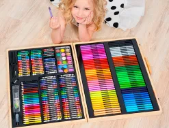 Set de pinture liderpapel bois 245 pieces boite de 49x36,6x4,5 cm