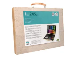 Set de pinture liderpapel bois 245 pieces boite de 49x36,6x4,5 cm