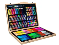 Set de pinture liderpapel bois 245 pieces boite de 49x36,6x4,5 cm