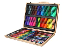 Set de pinture liderpapel bois 245 pieces boite de 49x36,6x4,5 cm