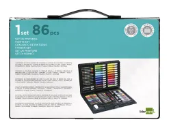Set de pinture liderpapel plastique 86 pieces etui de 34x23x3,2 cm