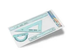 Set de traçage faibo 4 pi ces 1 regle 30 cm 1 regle 20 cm 1 equerre 1 rapporteur
