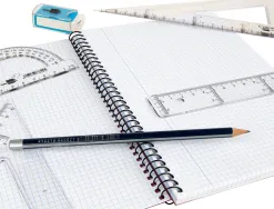 Set traçage liderpapel 4 pièces règle 30cm équerres 45/60 degrés 25cm rapporteur 180 degrés 15cm transparent