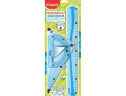 Set tracage maped flex kit 3 instruments incassable regle 30cm equerre 60º/21cm rapporteur 180º/12cm assortis aleatoire