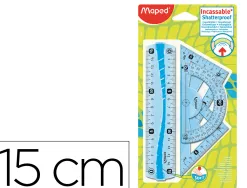 Set tracage maped flex mini kit 4 instruments incassable regle 15cm equerres 45º/60º rapporteur 180º assortis aleatoire