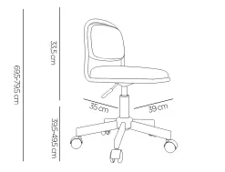 Siege enfant q-connect bari recouvert tissu base metal sans accoudoirs hauteur 795mm largeur 390mm prof 350mm bleu