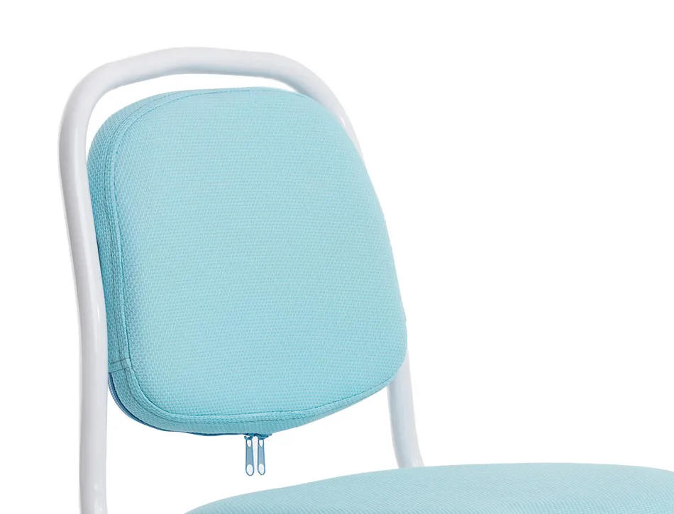 Siege enfant q-connect bari recouvert tissu base metal sans accoudoirs hauteur 795mm largeur 390mm prof 350mm bleu