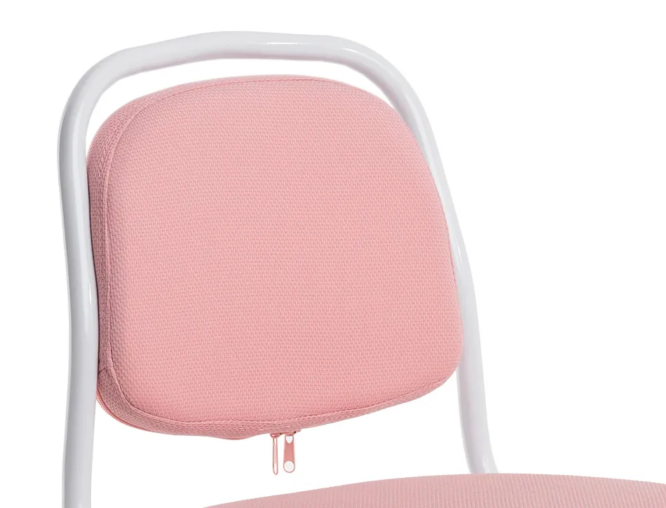 Siege enfant q-connect bari recouvert tissu base metal sans accoudoirs hauteur 795mm largeur 390mm prof 350mm rose
