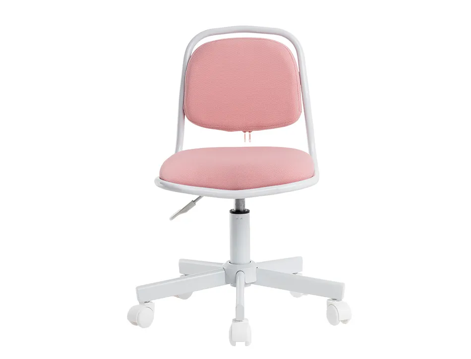 Siege enfant q-connect bari recouvert tissu base metal sans accoudoirs hauteur 795mm largeur 390mm prof 350mm rose
