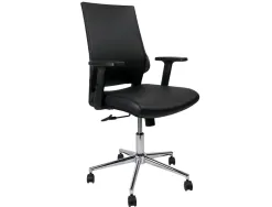 Siege rotatif q-connect assise simili cuir ajustable en hauteur 980+100x630x625mm coloris noir