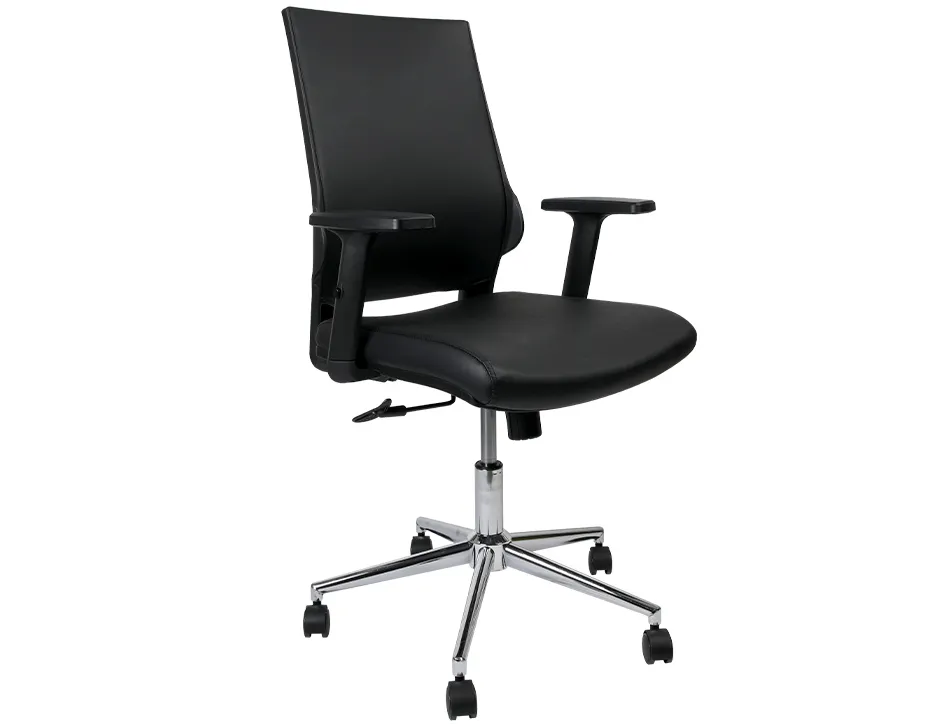Siege rotatif q-connect assise simili cuir ajustable en hauteur 980+100x630x625mm coloris noir