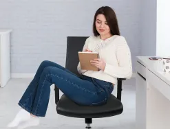 Siege rotatif q-connect assise simili cuir ajustable en hauteur 980+100x630x625mm coloris noir